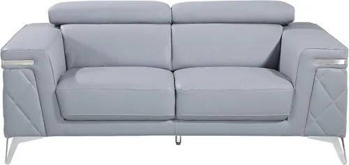 Miniatura 33 de Blackjack Furniture Amalfi - Juego de sofá de cuero italiano de grano superior para sala de estar con elegante diseño italiano, reposacabezas