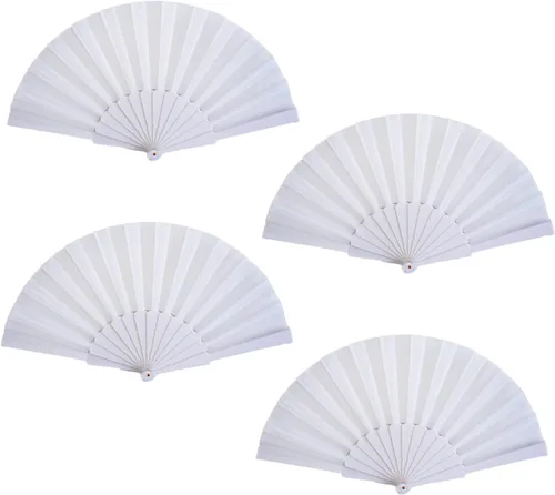 Miniatura 17 de HUNANBANG 4 abanicos de mano plegables de bambú oriental, solo para adultos, regalo de boda, recuerdos de fiesta, decoración de bricolaje
