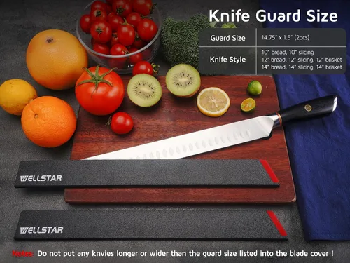 Miniatura 9 de WELLSTAR Juego de protectores de borde de cuchillo, 2 fundas universales de hoja de 14 pulgadas, sin BPA, fundas protectoras de hoja larga de ABS