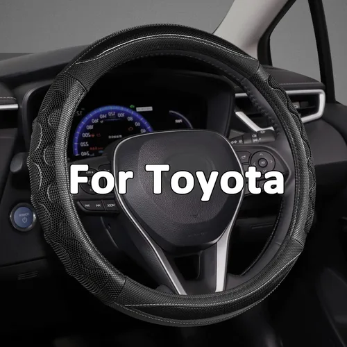 Funda para Volante GIANT PANDA para Toyota, Funda para Volante de Coche Auto para Toyota Highlander Rav4 Corolla Camry, Tamaño Estándar - Negro