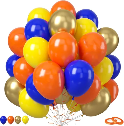 Miniatura 17 de Globo Rojo Blanco Azul, 50 unidades de 12 pulgadas, globos de látex azul marino, rojo rubí oscuro, confeti dorado metálico para baby shower