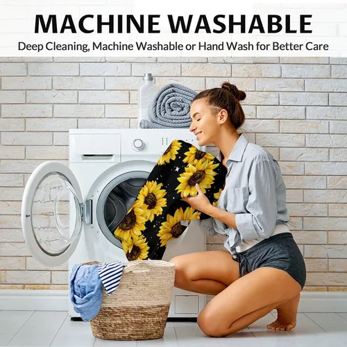 Miniatura 5 de Regalos de girasoles: mantas pequeñas con temática de girasol de 40 x 30 pulgadas, regalos para niños y niñas, manta estética amarilla, suave