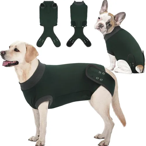 Miniatura 11 de IDOMIK Traje de recuperación para perros – Mono ajustable antilamidas para después de la cirugía, traje esterilizador de esterilización masculino
