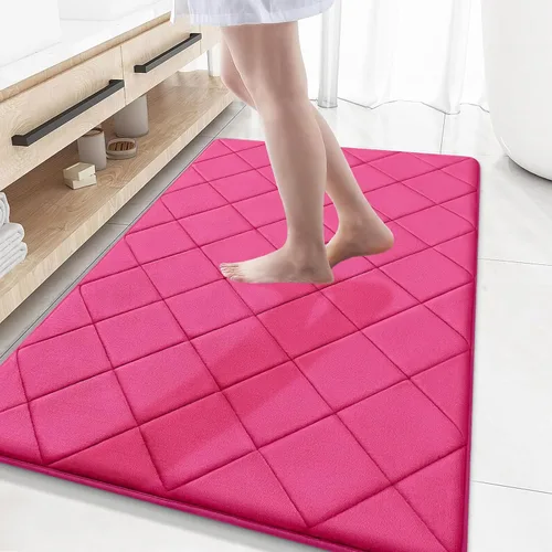Miniatura 15 de OLANLY Tapete de baño de espuma viscoelástica de 24 x 16 pulgadas, ultra suave y absorbente, lavable a máquina, cómodo tapete de baño para suelo