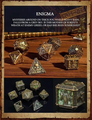 Miniatura 4 de DND - Juego de dados de metal D&D poliédricos con caja de regalo, caja de metal, juego de dados DND, dados poliédricos para Calabozos y Dragones