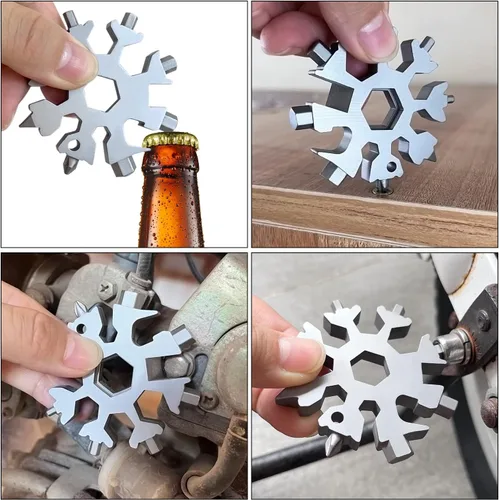 Miniatura 4 de Regalos de Navidad multiherramienta 18 en 1 con copos de nieve para hombres, paquete de 2 herramientas múltiples para papá de parte de hija hijo