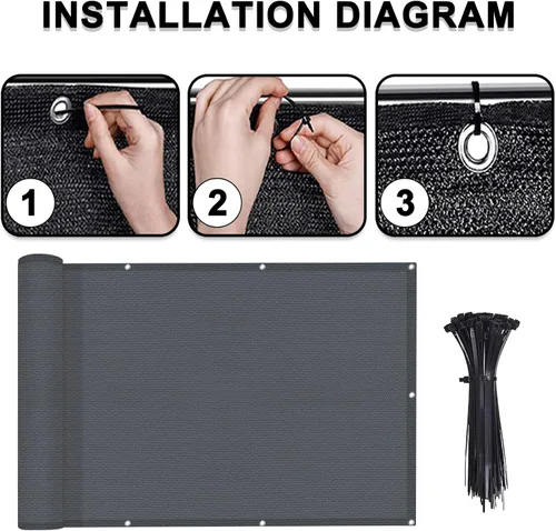 Miniatura 2 de LOVE STORY Pantalla de privacidad para balcón, cubierta de valla de 2.5 x 5 pies, protección UV y resistente a la intemperie, altura de 3 pies
