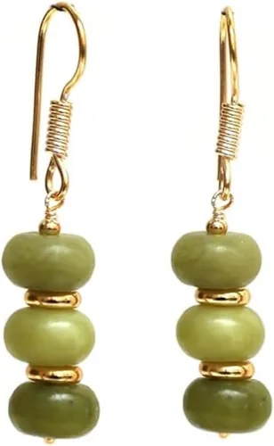 Miniatura 41 de Gempires - Aretes ligeros con cuentas hechas a mano, hipoalergénicos, chapados en oro, aretes colgantes para mujer