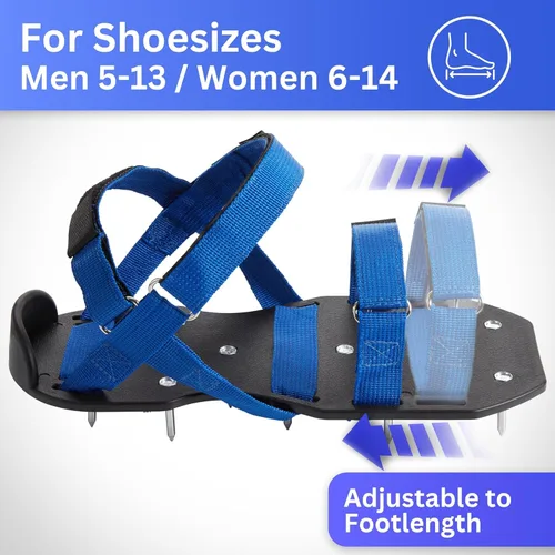 Miniatura 7 de Briliantwerk Aireador de Césped con Correas Ajustables - para Aireación de Césped o como Zapatos Niveladores - Zapatos Aireadores de Césped como