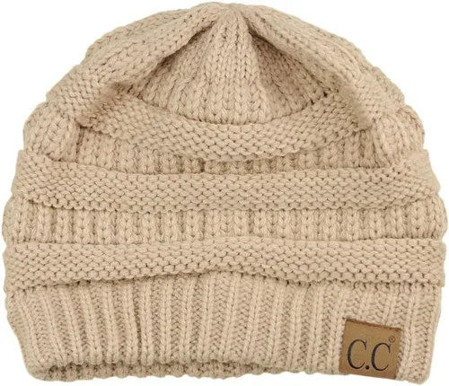 Miniatura 600 de C.C Trendy Warm Chunky Soft Stretch Cable Knit Beanie
