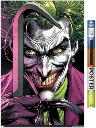 Miniatura 15 de Trends International DC Comics The Joker - Póster de pared con barra de palanca, 22.4 pulgadas de largo x 14.7 pulgadas, versión enmarcada en blanco