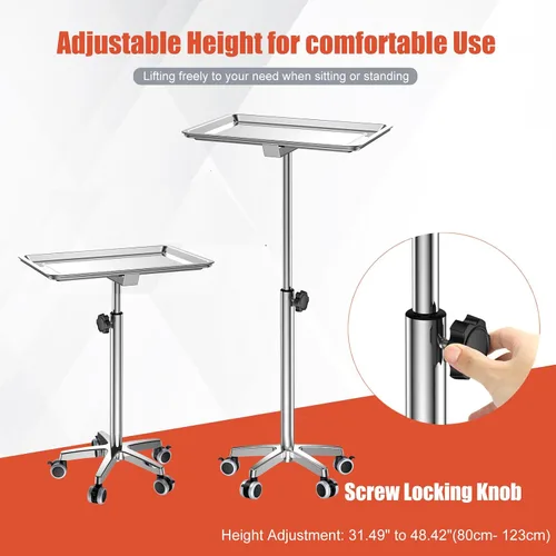Miniatura 4 de ChoJiah Bandeja de salón rodante extra grande con ruedas, carrito de mayonesa para peluquería, bandeja para tatuajes de alta resistencia, ideal