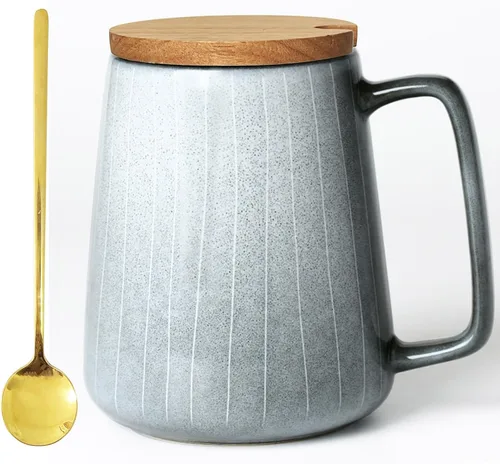 Miniatura 10 de Tazas de café grandes de cerámica, tazas de café de mango grande de 24 onzas, taza de té y café extra grande para oficina y hogar, aptas