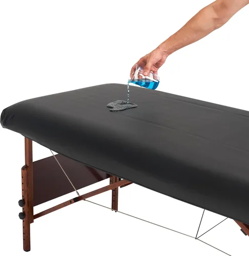 Miniatura 5 de Master Massage Funda de protección de mesa de masaje de cuero de vinilo de poliuretano rectangular universal para mesa de masaje, protector de Negro