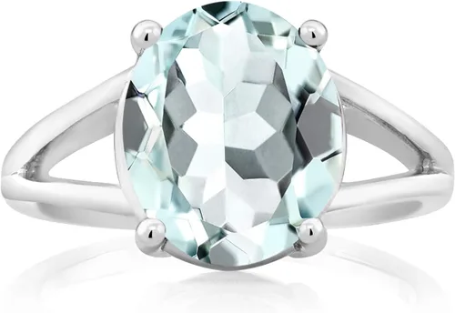 Miniatura 102 de Gem Stone King Anillo solitario con piedra preciosa de 3.00-7.00 quilates Plata de ley 925 Ovalado de 0.47 x 0.49 pulgadas Anillo