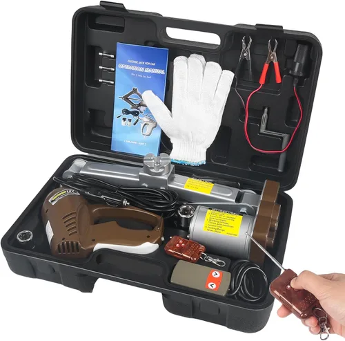 Gato eléctrico para coche de 3 toneladas, gato de tijera portátil eléctrico de 12 V, kit de gato eléctrico con llave de impacto, gato de tijera para