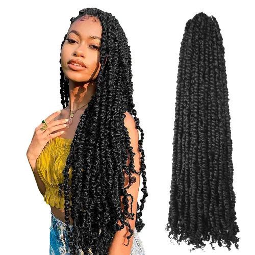 Miniatura 30 de BOHOBABE Cabello de Ganchillo Pre-retorcido Passion Twist de 14 Pulgadas Cabello Corto Ombré Gris Pre-enrollado de Ganchillo Passion Twist para Gris