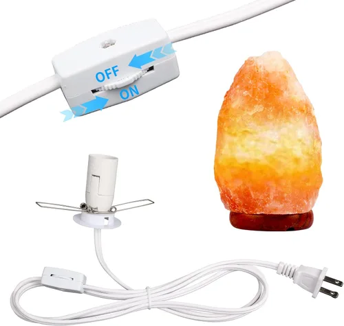 Miniatura 2 de Cable de lámpara de sal del Himalaya, bombilla de Navidad, cable de lámpara de sal con control de intensidad y montaje de base, 6 pies, base E12