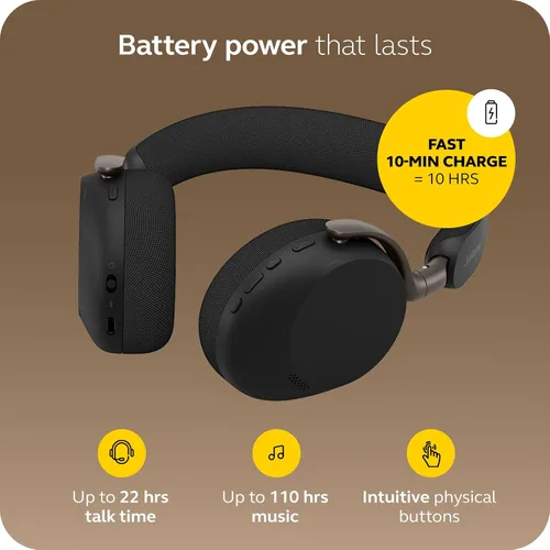 Miniatura 7 de Jabra Evolve3 75 Auriculares inalámbricos Bluetooth con micrófono para el trabajo, USB-A, tecnología de llamada de voz AI, cancelación activa