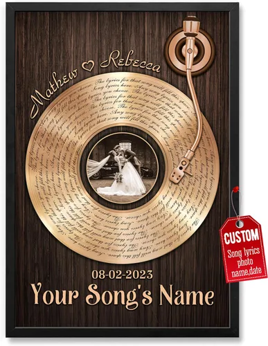 Miniatura 12 de H-DEWALL Póster personalizado de letras de canciones, regalos para marido, foto inspiradora, arte de pared, decoración de casa, sala de estar