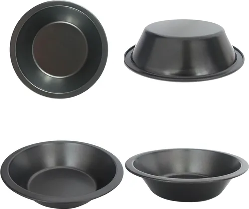 Miniatura 5 de Paquete de 8 mini moldes para tartas de 5 pulgadas, pequeños moldes redondos de metal, acero al carbono antiadherente, bandeja para hornear