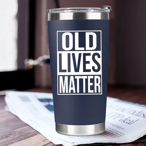 Miniatura 4 de VIWIS Regalos de cumpleaños para hombres, papá, él, abuelo – Divertido vaso de jubilación de 20 onzas, azul marino (VIWIS-TUMB15)
