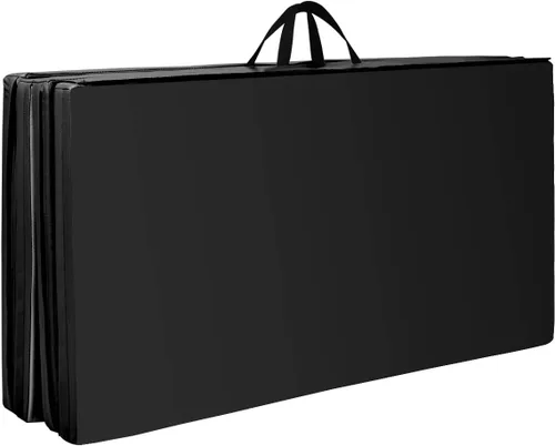 Miniatura 7 de Giantex 4'x8' Gymnastics Mat, 2" Thick Folding Tumbling Mat with Carrying Handles, Foldable Gym Mat with Hook and Loop Fastener, Cheer Mats for Kids