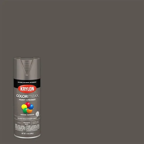 Miniatura 2 de Krylon K05599007 COLORmaxx Pintura en aerosol y base para uso en interiores y exteriores, color gris brillante para maquinaria, 12 onzas