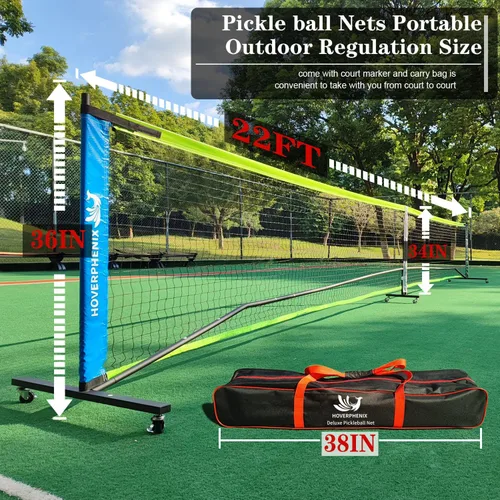 Miniatura 4 de Portable Pickleball Net - 22FT Regualtion Size Pickle Ball Net，Weather Resistant Steady Steel Frame and Carry Bag for Indoor, Outdoor, Driveway