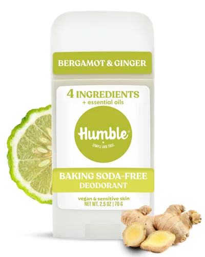 HUMBLE BRANDS - Desodorante natural sin aluminio para mujeres y hombres, desodorante vegano sin crueldad, formulado para pieles sensibles, bergamota