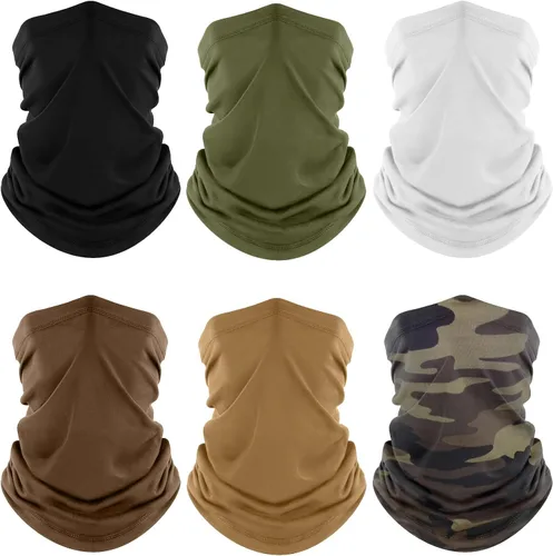 Miniatura 20 de Fuinloth Polaina para el cuello, paquete de 6 unidades de máscara facial con protección UV refrescante para hombres y mujeres
