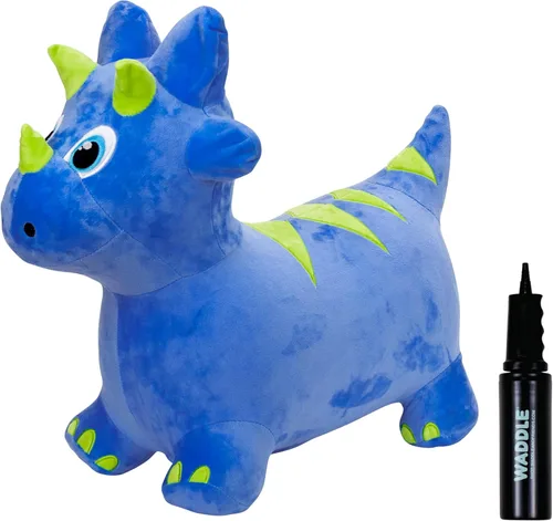 Miniatura 15 de WADDLE Bouncy Hopper - Peluche inflable de animales para interiores y exteriores, juguete para niños pequeños y niños, bomba incluida, niños y niñas