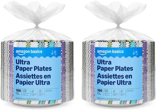 Miniatura 10 de Amazon Basics Ultra - Platos de papel, 8.62 pulgadas, desechables, 64