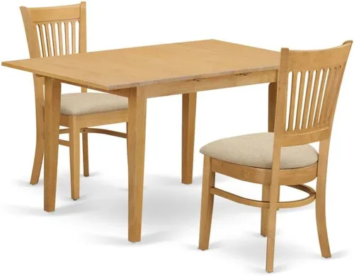 Miniatura 16 de East West Furniture NOVA3-BLK-C - Juego de mesa de comedor de 3 piezas contiene una mesa de comedor rectangular con hojas de mariposa y 2 sillas