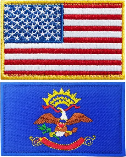 Miniatura 23 de stidsds Paquete de 2 parches de bandera estadounidense de Chicago de Estados Unidos, parches bordados, banderas de Estados Unidos, parche táctico