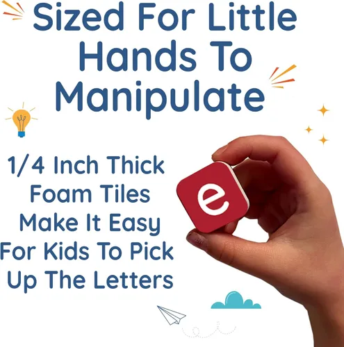 Miniatura 4 de Learning Letters by Four Dublee - 109 fichas de letras fonéticas con tablero de ortografía magnético y cajas de sonido. Incluye bolsas organizadoras