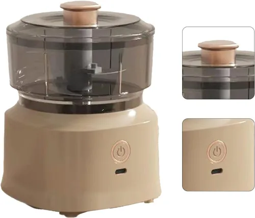Miniatura 7 de Picadora eléctrica de alimentos, procesadores de alimentos, licuadora eléctrica de carne, cuchillas de acero inoxidable, mini picadora de ajo