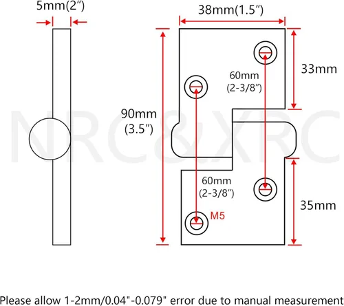 Miniatura 2 de NRC&XRC Par de acero inoxidable 316 Heavy Duty Marine Grade 3.5" x 1.5" izquierda y derecha de levantamiento/desmontable bisagra de bisagra fundida