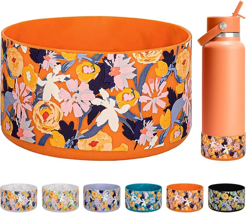 Miniatura 45 de HEYSKAY Bota protectora de silicona para botella de agua Hydro Flask, botella de agua de boca ancha, protector inferior de silicona antideslizante