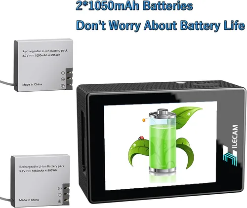 Miniatura 6 de Cámara de Acción 1080P Cámara Deportiva Tarjeta de Memoria de 32GB Cámara de Acción 4xZoom 131ft Impermeable Bajo el Agua con 2 X
