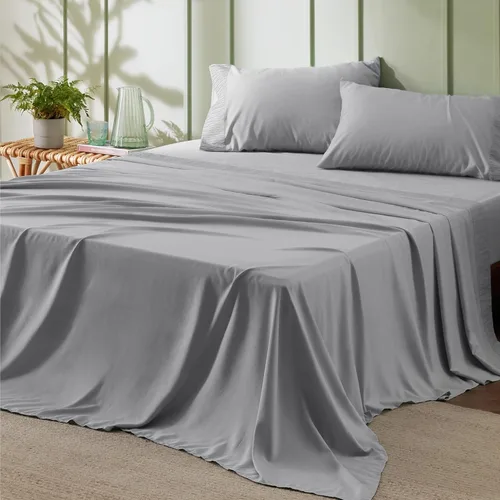 Miniatura 6 de Bedsure Juego de sábanas refrescantes de tamaño King de tamaño California King, color gris