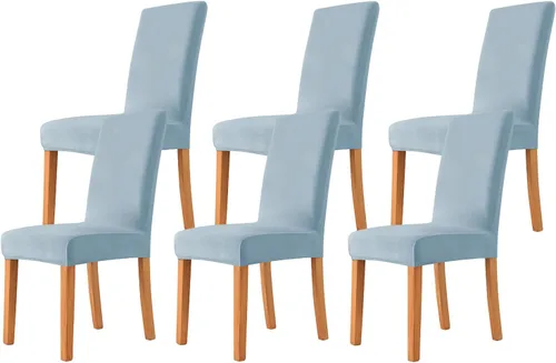 Miniatura 23 de Velvet Chair Covers Beige Gray, Stretch Dining Room Chair Covers 2 Pack, Super Fit Dining Chairs Slipcovers Spandex Washable Kitchen Parson Chair