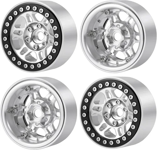 Miniatura 8 de AXSPEED Beadlock de metal de 1.9 pulgadas para llantas de rueda de oruga 1/10 TRX4 Axial Scx10 TRX4 Wraith D90 D110 RC Car, paquete de 4