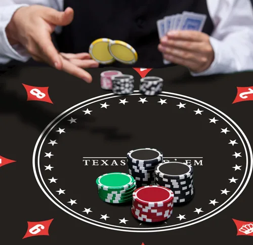 Miniatura 7 de nuveti Alfombrilla de póquer redonda de 61/79/119/140/160 cm para Texas Holdem Mesa de póquer portátil con diseño Art Deco para jugar cartas