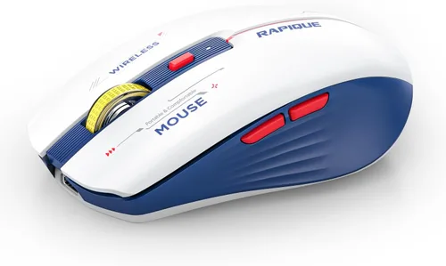 Miniatura 9 de RAPIQUE Ratón inalámbrico Bluetooth, recargable silencioso multidispositivo para computadora (modo tri: BT1/2+2.4Ghz) con receptor USB, ratón