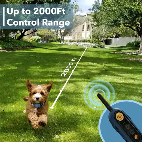 Miniatura 4 de PATPET Collar de entrenamiento para perros con control remoto, collar de choque impermeable IPX7 de 2000 pies, 4 modos