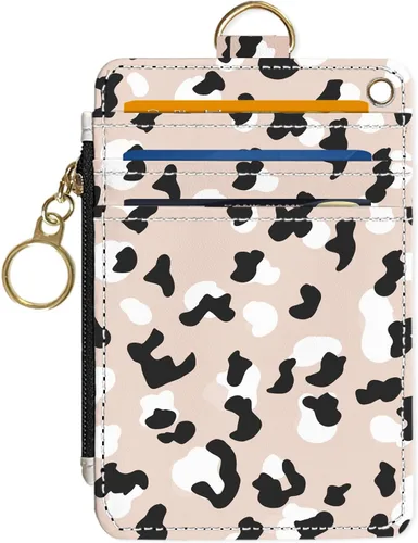 Miniatura 20 de Portafolios delgado Portafolios para tarjetas de crédito, Portafolios RFID para mujer Linda pequeña cartera de bolsillo frontal con cremallera