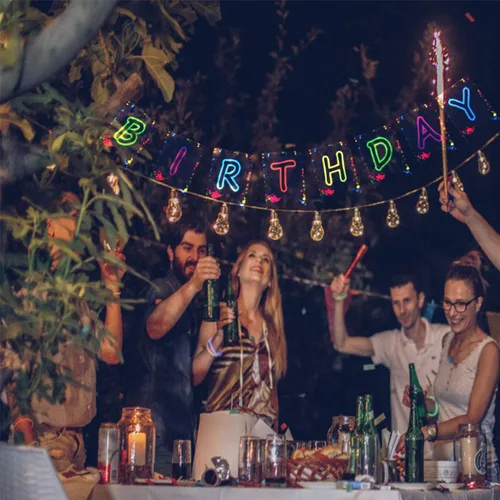 Miniatura 3 de Decoración de cartel de feliz cumpleaños para fiesta brillante (ya montado), pancarta de cumpleaños de los años 80, decoraciones de fiesta que