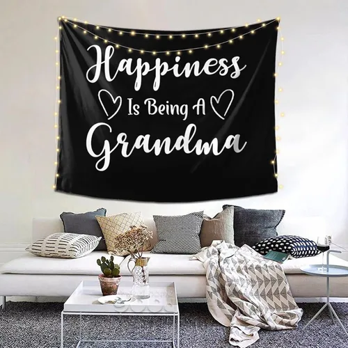 Miniatura 7 de Felicidad es ser una abuela tapices para colgar en la pared, decoración del hogar, decoración de dormitorio, decoración de fiesta, 60 x 51 pulgadas