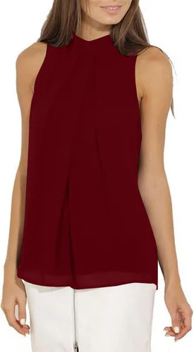 Miniatura 4 de Blusa de verano para mujer, sin mangas, plisada, informal, para trabajo